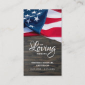 Carte D'appel Patriotique Memorial Funeral Prayer Card US Drapea (Devant)