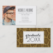 Carte D'appel Peau de serpent de l'obtention du diplôme | de (Devant / Derrière)