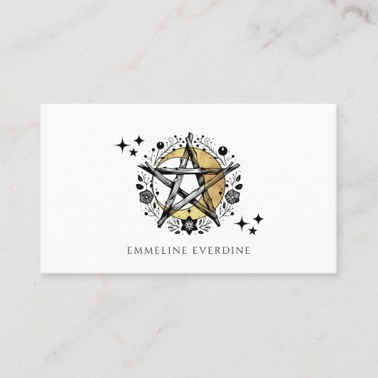 Carte d'appel Pentacle Moon Russe Wiccan Pagan (Devant)