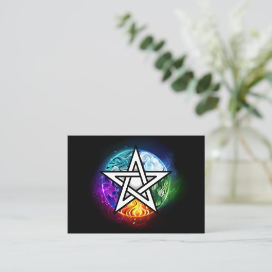 Carte D'appel pentagramme du Wiccan (Debout devant)