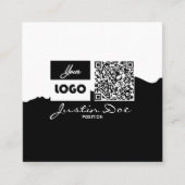 Carte D'appel Personal Calling Card with QR code Black & White (Devant)