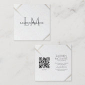 Carte D'appel Personalized White Sparkle & Gold Accent Monogram  (Devant / Derrière)