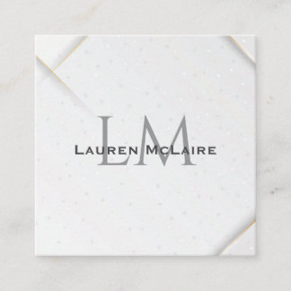 Carte D'appel Personalized White Sparkle & Gold Accent Monogram 