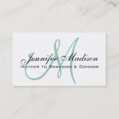 Carte d'appel personnalisée Elegant Blue Monogram  (Devant)