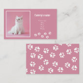Carte D'Appel Personnalisée Pour Cattery Soft Pink (Devant / Derrière)