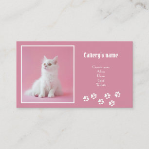 Carte D'Appel Personnalisée Pour Cattery Soft Pink