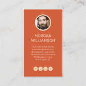 Carte d'appel personnelle : Couple w photos orange (Dos)