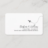 Carte D'appel Petit agent de voyage en avion blanc (Devant)