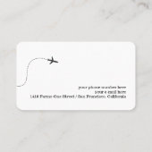 Carte D'appel Petit agent de voyage en avion blanc (Dos)