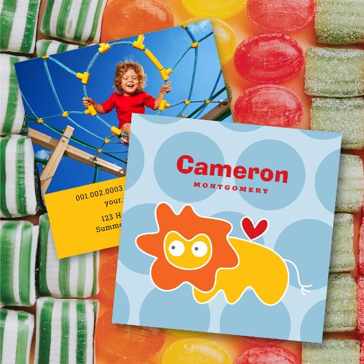 Carte d'appel photo du profil de l'enfant de Lion