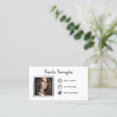 Carte D'appel Photo tirée à la main sur les icônes des médias so (Debout devant)