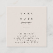 Carte D'appel photographe professionnel minimaliste (Dos)