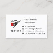 Carte D'appel Photographie blanche et noire simple propre (Devant)