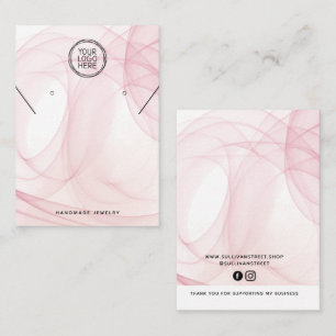 Carte D'appel Pink Watercolor Collier Boucles d'oreilles Display