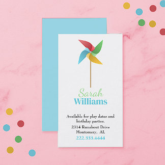 Carte d'appel Pinwheel pour enfants