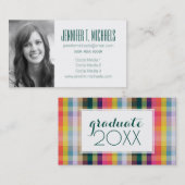 Carte D'appel Plaid écossais abstrait de l'obtention du diplôme (Devant / Derrière)