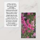 Carte D'appel Poème astucieux dessus (Devant / Derrière)