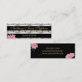 Carte D'appel Poireaux roses Dentelle noire Nom du diplôme Insér (Devant / Derrière)