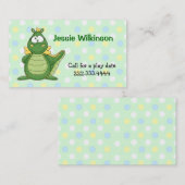 Carte D'appel Polka Dot & Cartoon Dragon Playdate Card (Devant / Derrière)