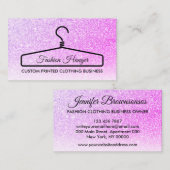 Carte D'appel Porte-vêtements rose élégant (Devant / Derrière)