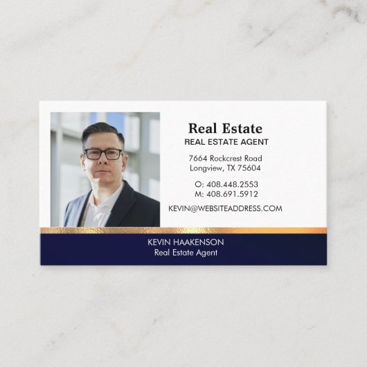 Carte D'appel Portrait & Logo photo professionnel moderne (Devant)