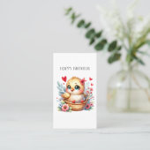 Carte D'appel Poulet de naissance mignon. (Debout devant)