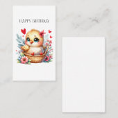 Carte D'appel Poulet de naissance mignon. (Devant / Derrière)