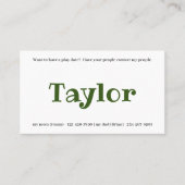 Carte d'appel pour enfants Jouer Date Playdates Fi (Devant)