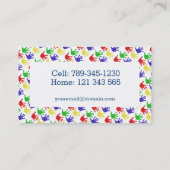 Carte d'appel pour maman d'empreinte manuscrite (Dos)