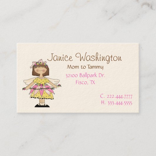 Carte d'appel pour maman Fairy Pretty Flower (Devant)