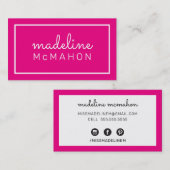 CARTE D'APPEL preppy moderne chic hollywood rose (Devant / Derrière)