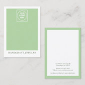 Carte D'appel Présentoir à bijoux vert sauge (Devant / Derrière)