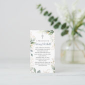 Carte D'appel Prière Baptême croisée de feuillage vert or (Debout devant)