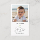 Carte D'appel Prière Baptême de Croix Vert Bleue Florale (Dos)