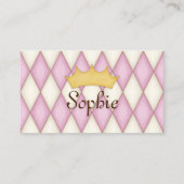 Carte d'appel Princesse personnalisée Arlequin ros (Devant)