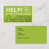 Carte D'appel Prise En Charge De Mes Informations D'Urgence Pour (Devant / Derrière)