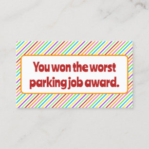 Carte D'appel Prix du meilleur emploi de stationnement.