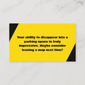 Carte D'appel Prix Ninja du stationnement (Dos)