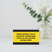 Carte D'appel Prix Ninja du stationnement (Debout devant)