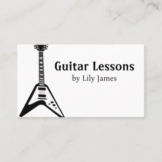 Carte D'appel Professeur de guitare | Leçons électriques et acou (Devant)
