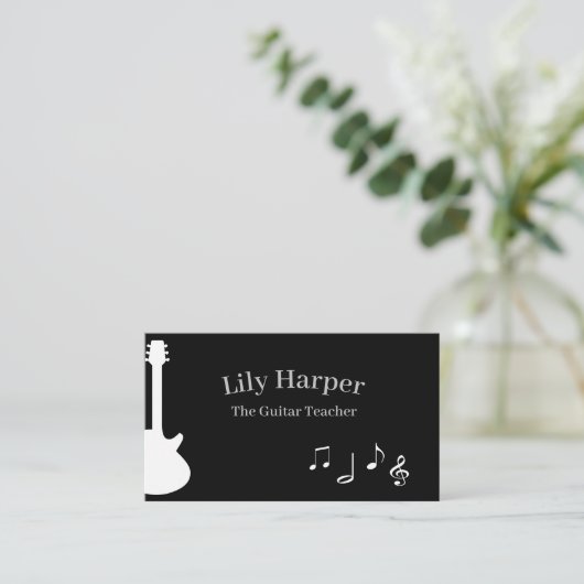 Carte D'appel Professeur de guitare | Leçons électriques et acou (Debout devant)
