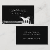 Carte D'appel Professeur de guitare | Leçons électriques et acou (Devant / Derrière)