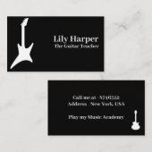 Carte D'appel Professeur de guitare | Leçons électriques et acou (Devant / Derrière)