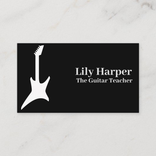 Carte D'appel Professeur de guitare | Leçons électriques et acou (Devant)