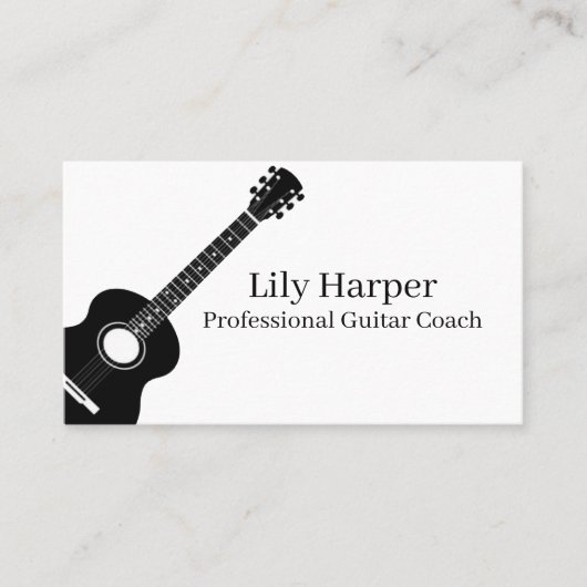 Carte D'appel Professeur de guitare | Leçons électriques et acou (Devant)