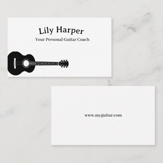 Carte D'appel Professeur de guitare | Leçons électriques et acou (Devant / Derrière)