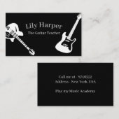Carte D'appel Professeur de guitare | Leçons électriques et acou (Devant / Derrière)