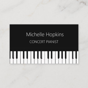 Carte D'appel Professeur de Musique Pianiste Élégant Touches de