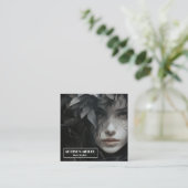 Carte D'appel professionnel, élégant, Floral Coiffeur code QR (Debout devant)