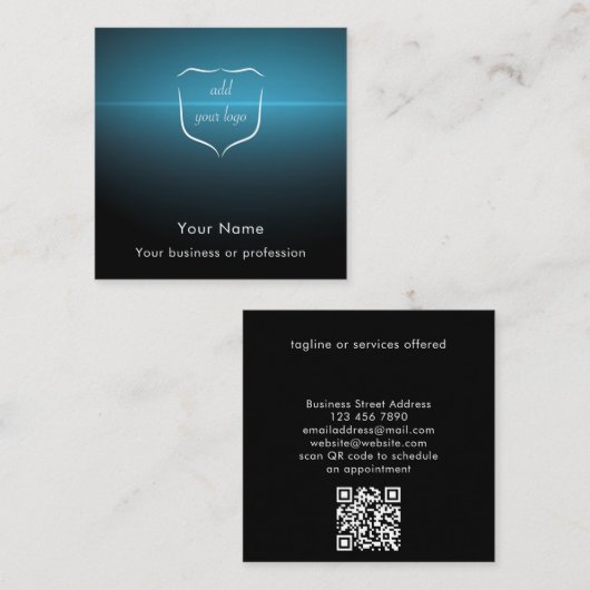 Carte D'appel Professionnel Entreprise Moderne Bleu Froid Sur Me (Devant / Derrière)